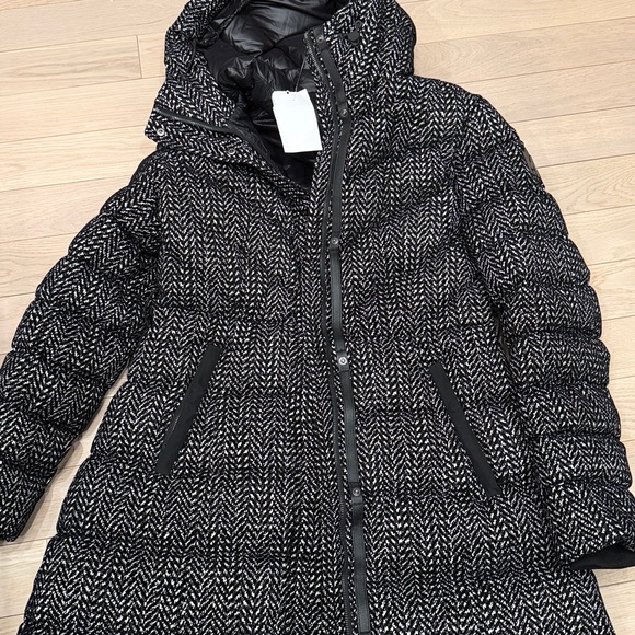 Mackage Black Wool Coat with Belt - Picture 17 of 17